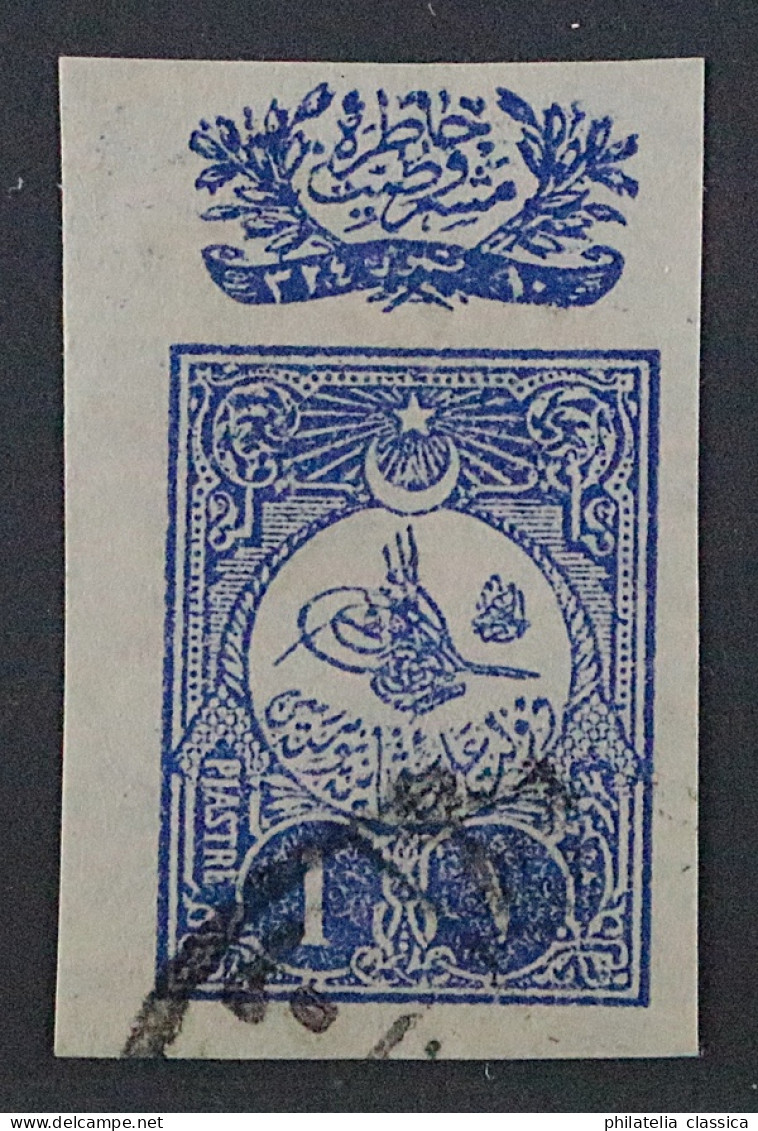 1909, Türkei 157 U, Verfassung 1 Pia. UNGEZÄHNT, Sauber Gestempelt, Sehr SELTEN - Used Stamps
