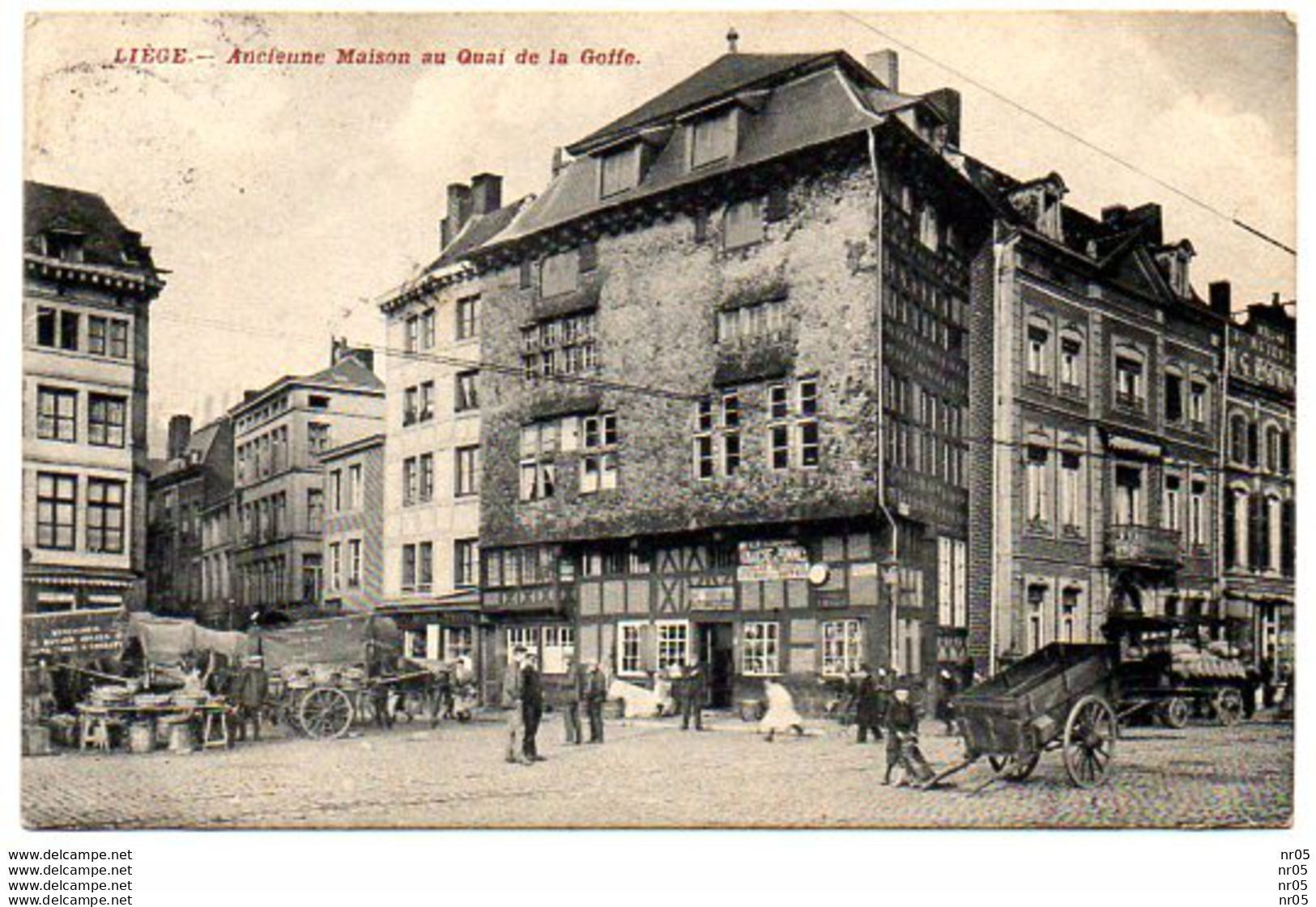 BELGIQUE - LIEGE - Ancienne Maison Au Quai De La Goffe ( Cachet LIEGE LUIK 1910 + MONTE CARLO - PRINCIPAUTE DE MONACO ) - Liège