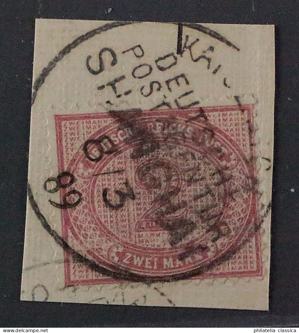 Dt.Post CHINA VORLÄUFER V 37 C, 2 Mk. Mittelrosalila, Briefstück, Geprüft 700,-€ - China (kantoren)