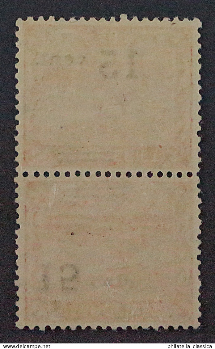 1921, SAAR 73 A NK III * Aufdruck KOPFSTEHEND/Normal Im PAAR, SELTEN 1000,-€ - Ongebruikt