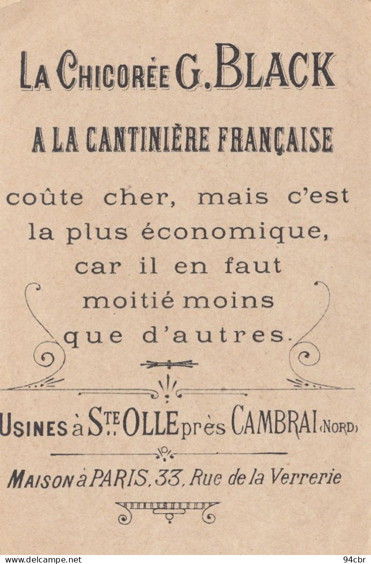 CHROMO IMAGE ( 7x11) Garde De Paris Chicorée BLACK (  B.bur Chromo) - Sonstige & Ohne Zuordnung