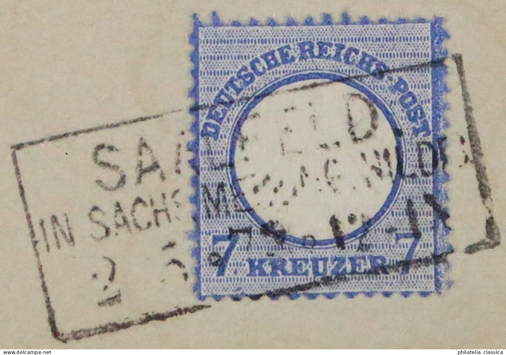 Dt. Reich 10, 7 Kr. Kleiner Brustschild, Kleinformat L15 LUXUS Brief, KW 180,- € - Briefe U. Dokumente