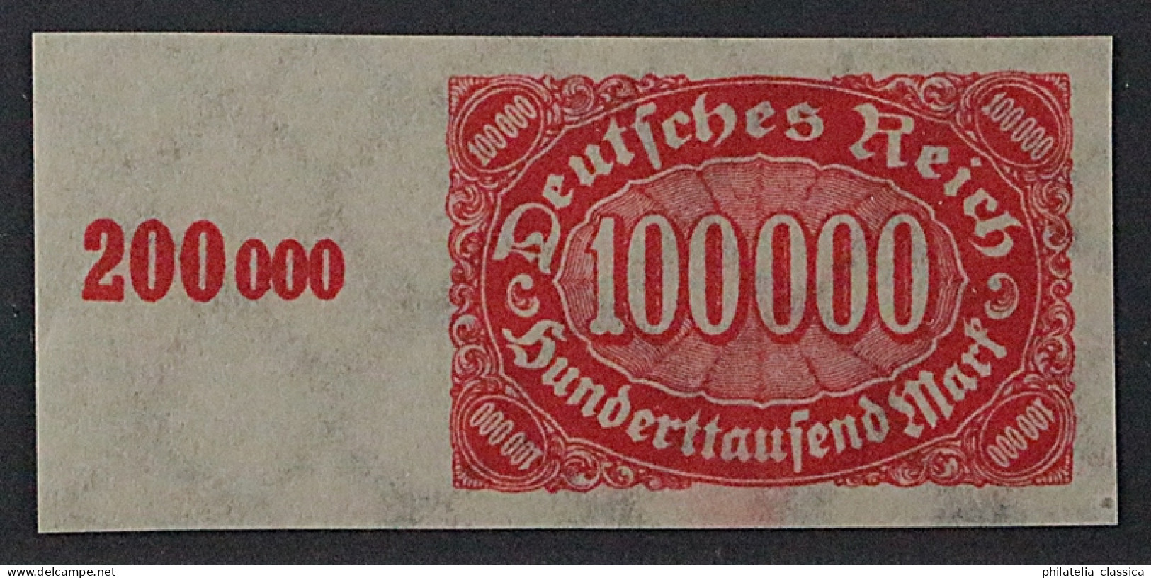 Dt. Reich  257 U ** 10000 Mk. UNGEZÄHNT, LUXUS-Randstück, Postfrisch, KW 200,- € - Ungebraucht