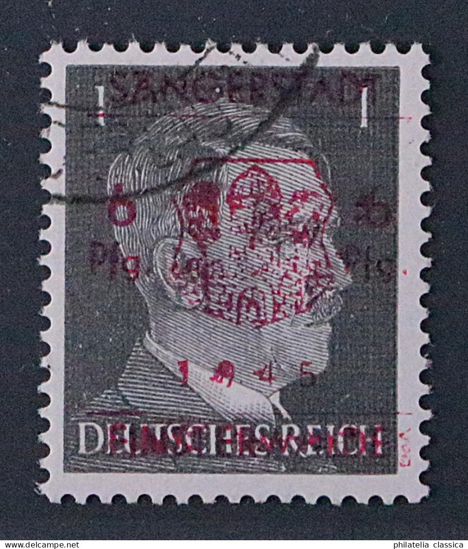 FINSTERWALDE I, Probedruck Hitler 1 Pfg. Wappen-Aufdruck, Geprüft, KW 500,- € - Afgestempeld