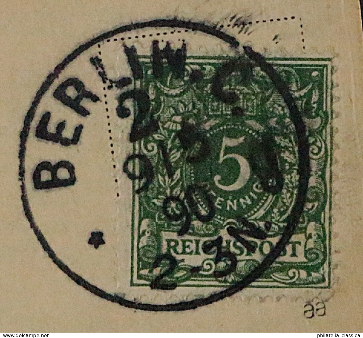 Dt. Reich 46 Aa,  Adler 5 Pfg. Dunkelgrün, Auf Karte, Selten, Geprüft KW 110,- € - Lettres & Documents