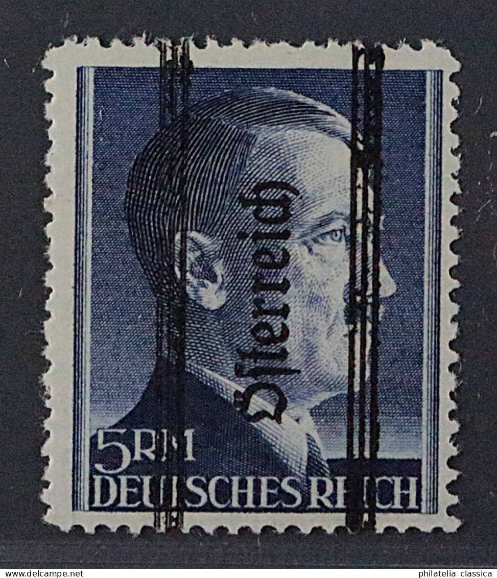 Österreich  696 II PF III **  Hitler 5 RM  PLATTENFEHLER, Fotobefund, KW 700,- € - Ungebraucht