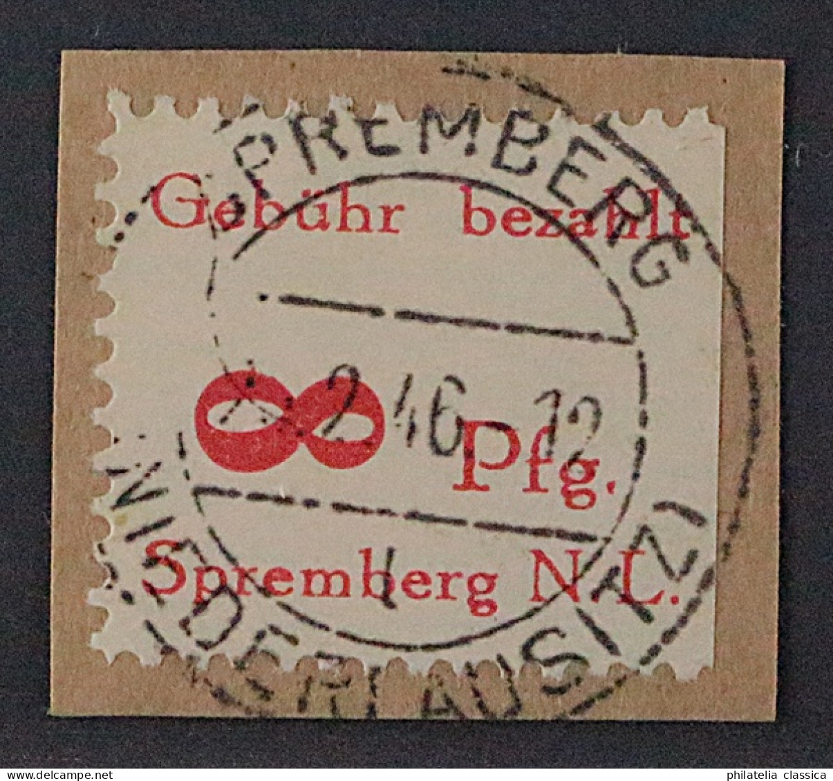 SPREMBERG 11 A XIII, Wertziffer 8 LIEGEND Auf Briefstück, Geprüft, KW 160,- € - Gebraucht