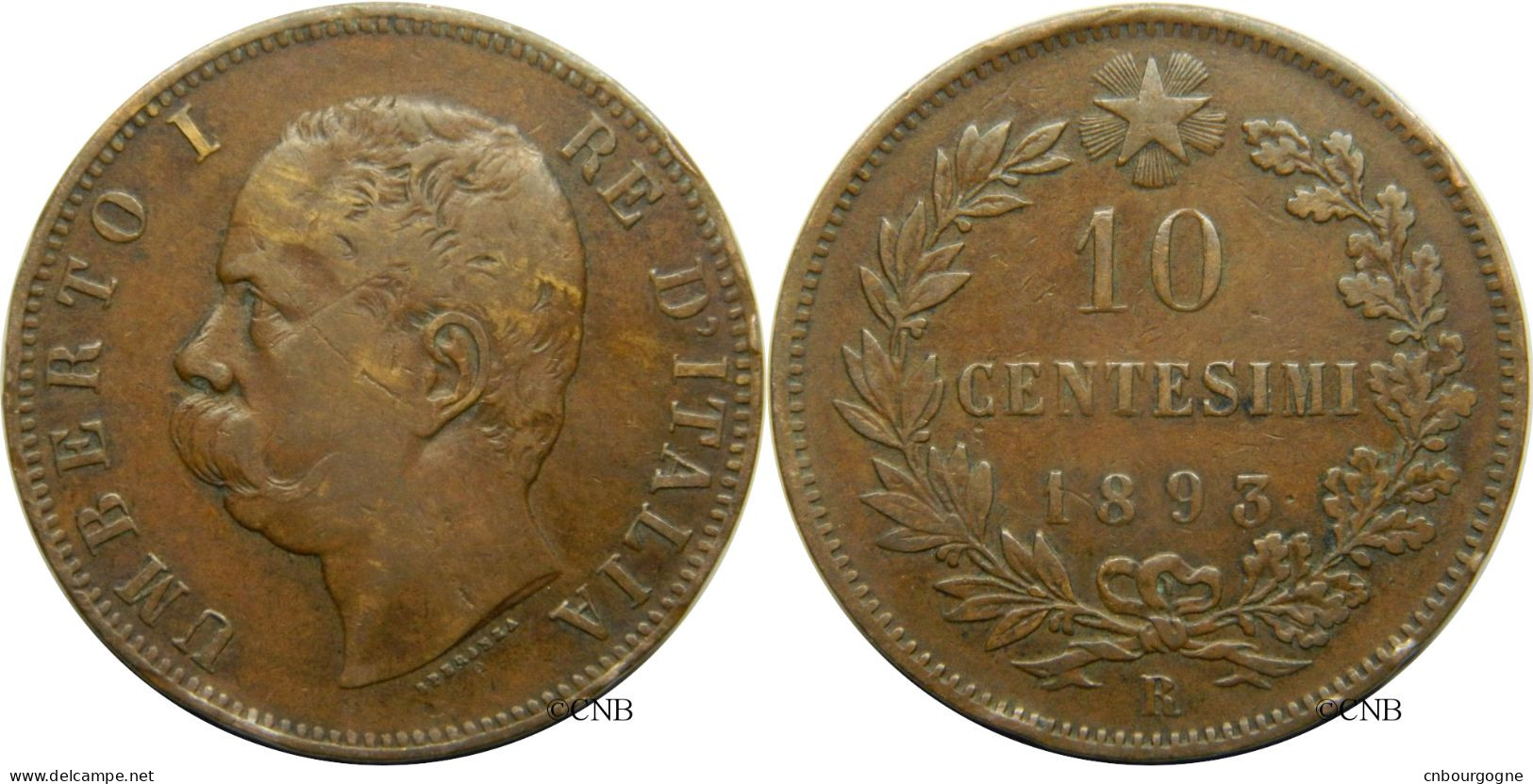 Italie - Royaume - Humbert Ier - 10 Centesimi 1893 R - TTB/XF40 - Mon4500 - 1878-1900 : Umberto I