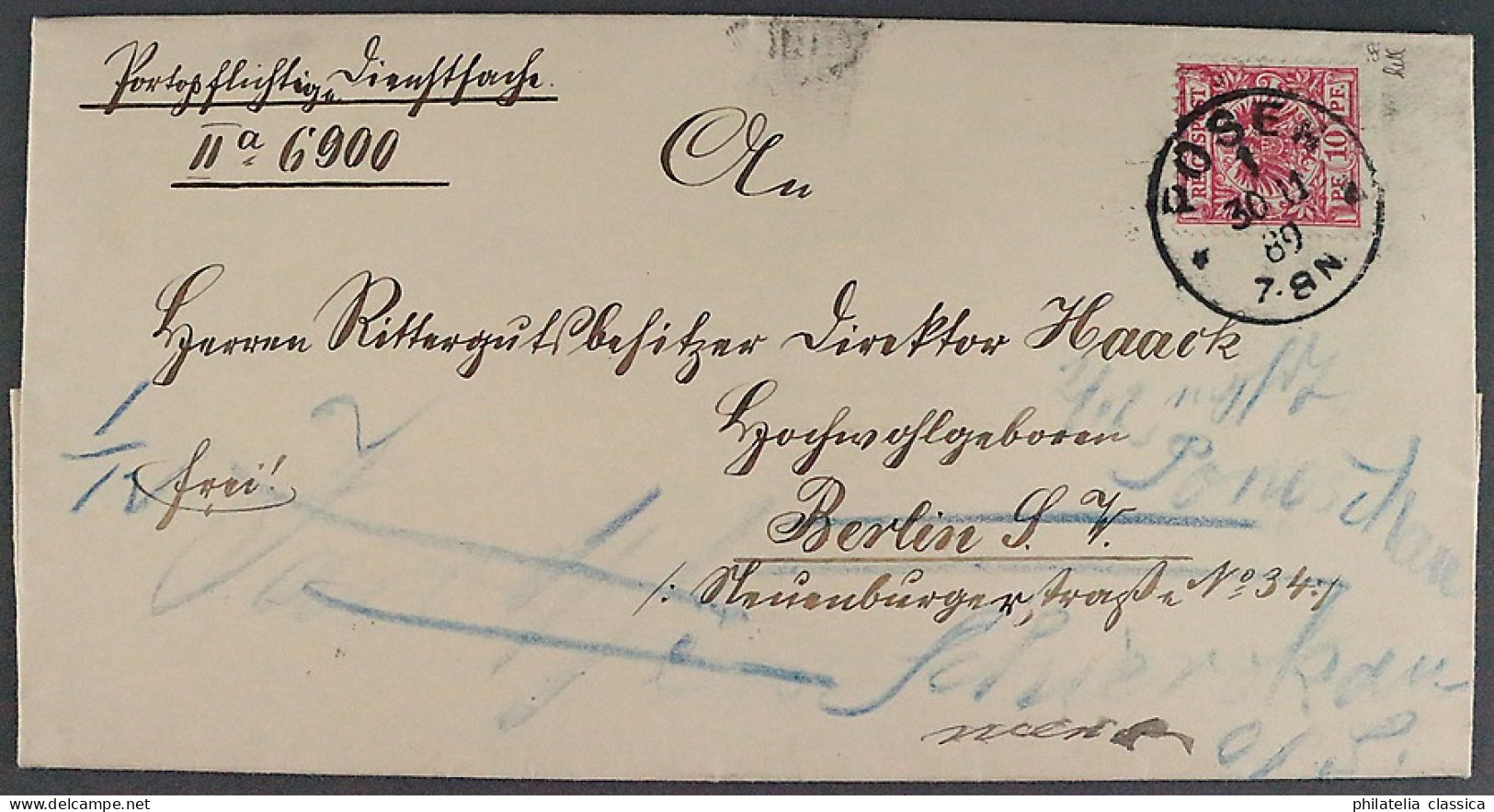 Dt. Reich  47 Aa, Adler 10 Pfg. FARBE! Auf Nachsende-Brief, Geprüft, KW 240,- € - Covers & Documents