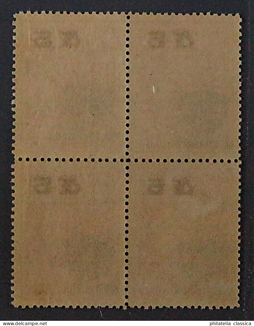 Thailand 154 ** 1922, Pfadfinder Tigerkopf-Aufdruck VIERERBLOCK, KW 480,- € - Thailand