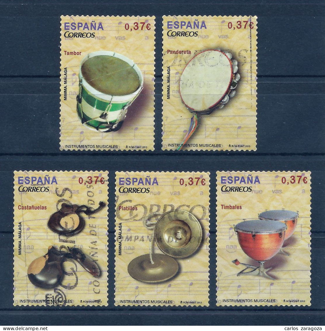ESPAÑA 2013 — INSTRUMENTOS MUSICALES (o) 4781/85, YT 4467/71, Mi 4762/66 — Serie Completa - Used Stamps