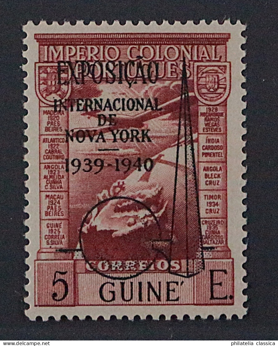 Portugiesisch Guinea 250 ** 1939, Weltausstellung, Postfrisch, Geprüft KW 600,-€ - Guinée Portugaise