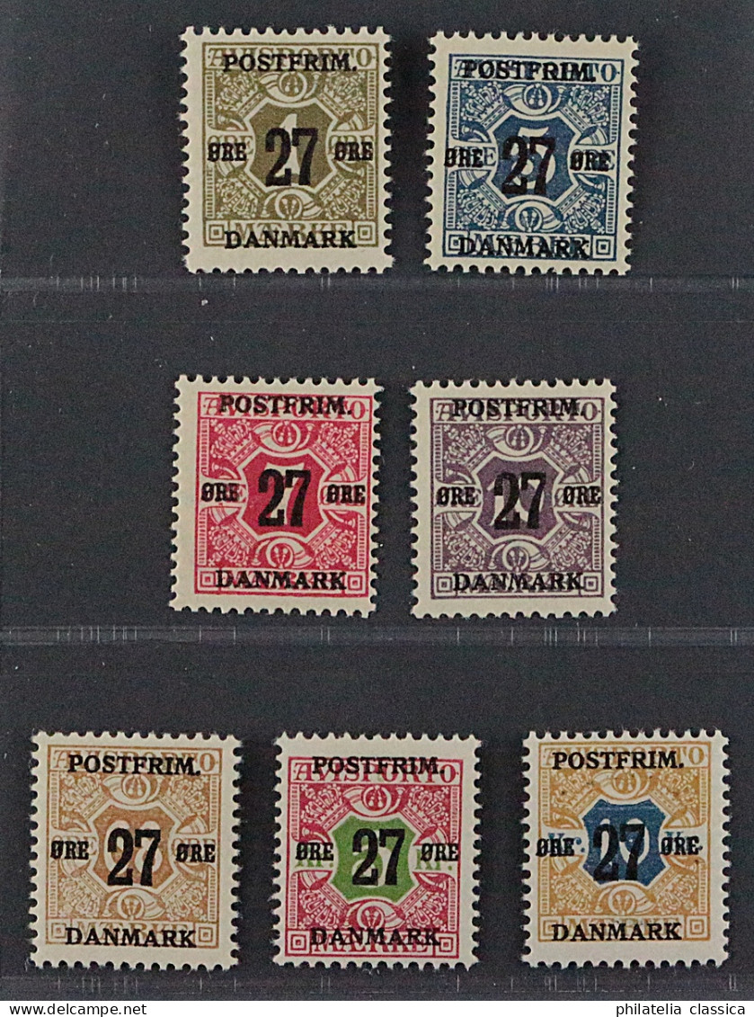 1918,, DÄNEMARK 84-96 X ** Wasserzeichen KRONE 17 Werte Kpl. Postfrisch, 1024,-€ - Neufs