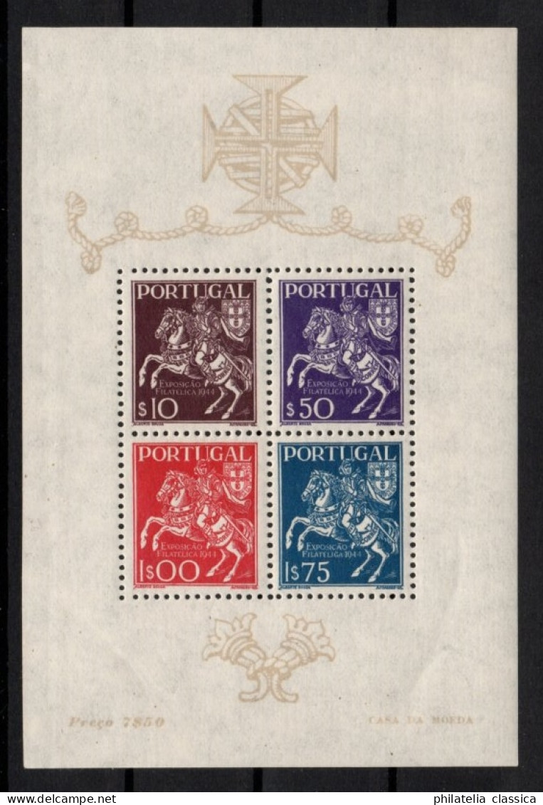 1944, PORTUGAL   Bl. 5 ** Block Ausstellung Lissabon, Tadellos Postfrisch, 85,-€ - Unused Stamps
