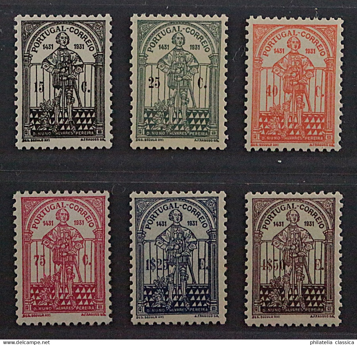 1931, PORTUGAL 559-64 ** Alvares Pereira, 6 Werte Komplett, Postfrisch, 420,-€ - Neufs