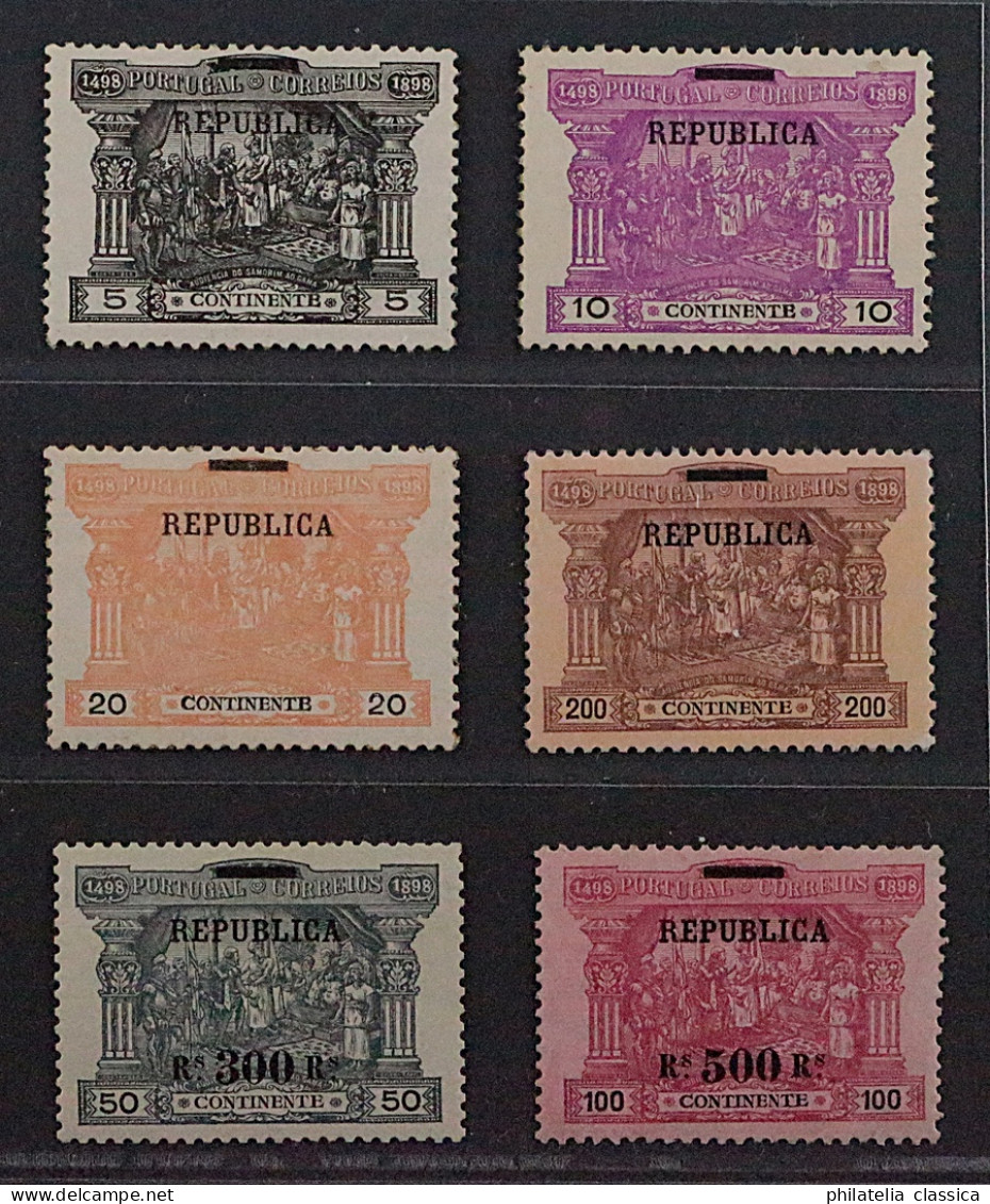 1911, PORTUGAL 182-89 * Portomarken Mit Aufdruck REPUBLICA,ungebraucht, 290,-€ - Ungebraucht