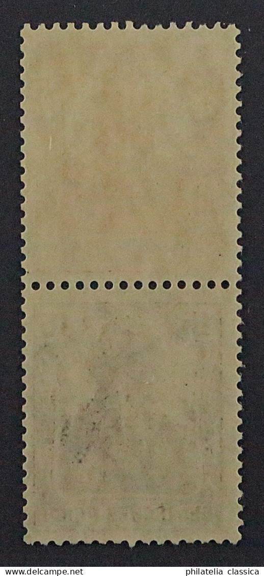 1917, Dt.Reich Zusammendr. S 8 Ba ** Germania 7 1/2 Pfg.+15 Pfg, Violett, 600,-€ - Markenheftchen  & Se-tenant
