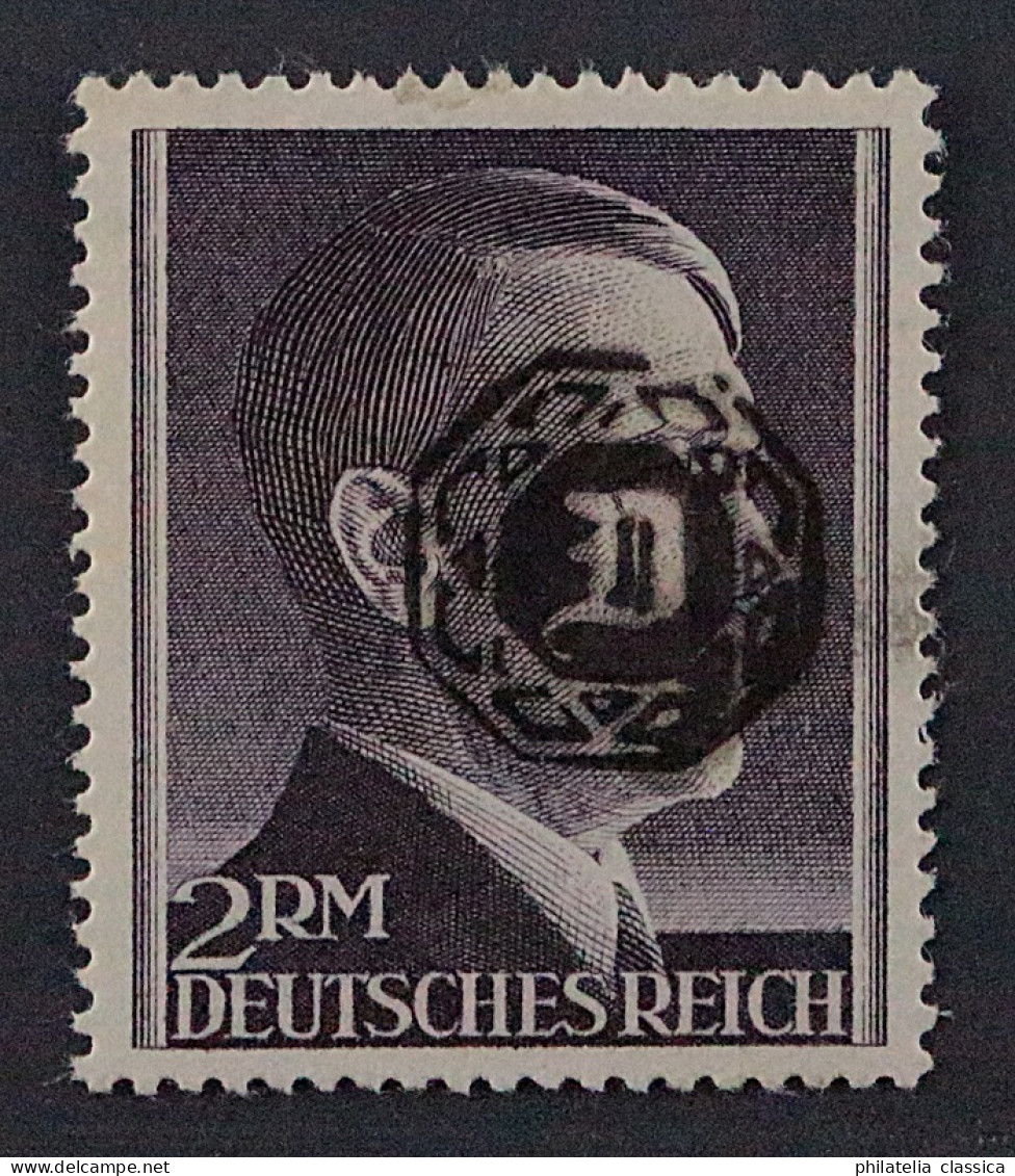 Lokalausgabe LÖBAU  23 B ** Hitler 2 RM, B-Zähnung, Postfrisch, Geprüft 600,-€ - Mint