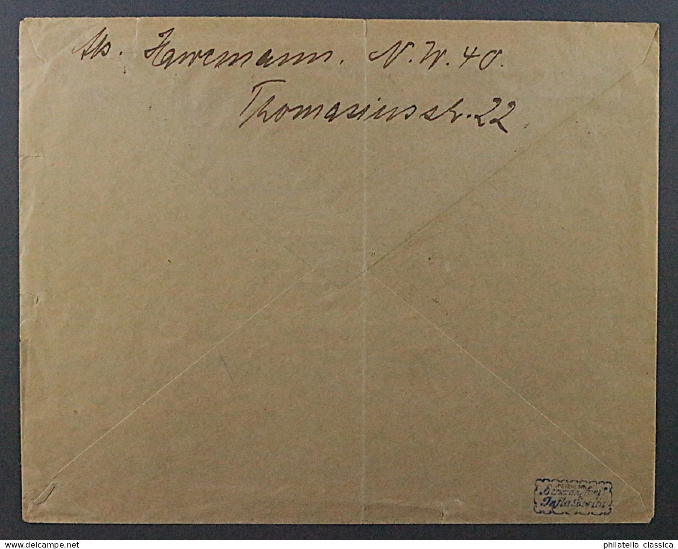 1921, Deutsches Reich Brief Mit EINKOMMENSSTEUERMARKEN Als Frankatur, Geprüft - Storia Postale