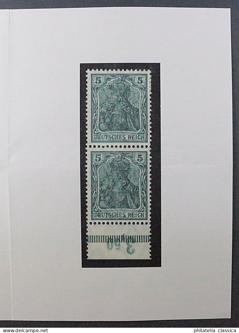 Deutsches Reich 85 II DK, Kopfstehender DOPPELDRUCK, Rand ! Fotoattest 1400,-+++ - Unused Stamps