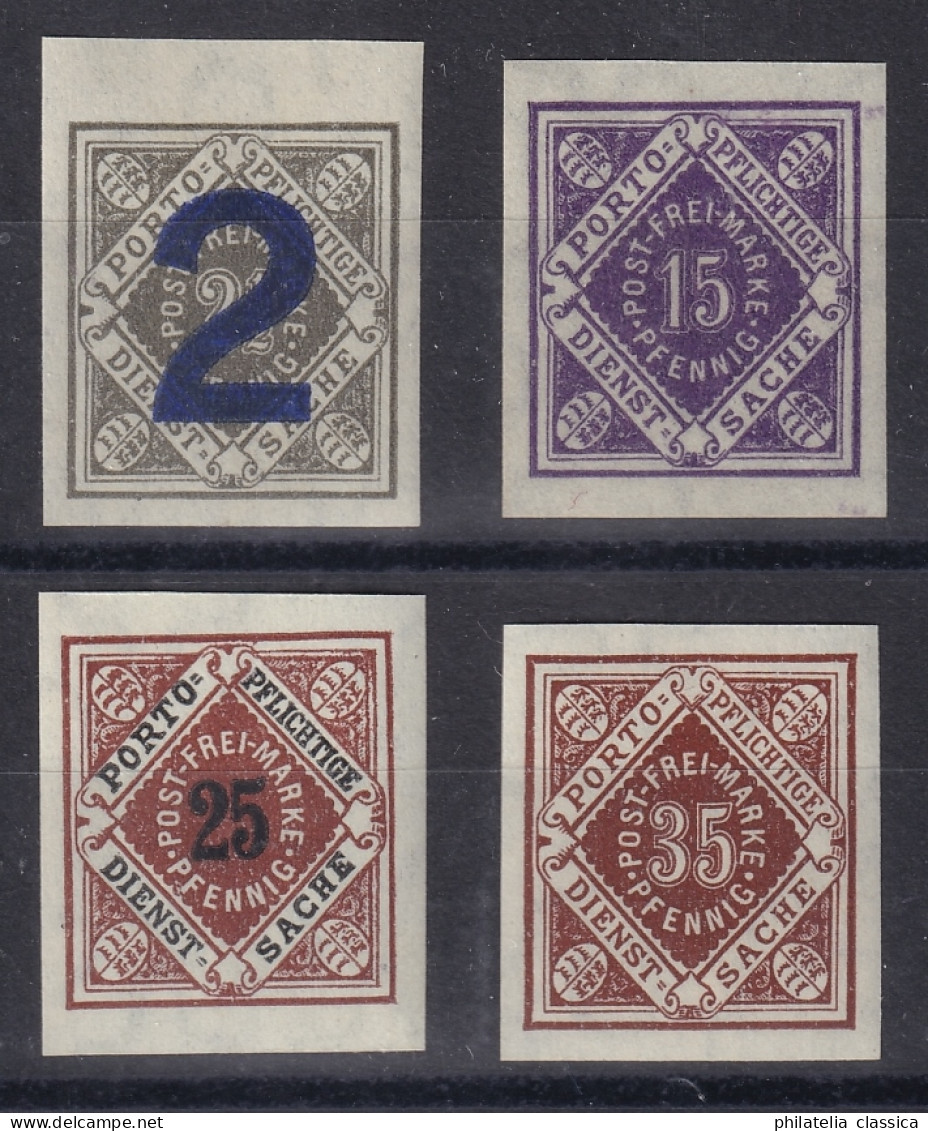 1918,  WÜRTTEMBERG 130-32 U ** UNGEZÄHNT, 4 Werte Komplett, Postfrisch, 180,-€ - Ungebraucht