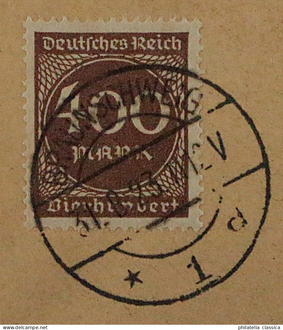 BRAUNSCHWEIG 2 A, Gebührenzettel + Freimarken Auf Drucksache, Fotoattest 500,-€ - 1922-1923 Emissioni Locali