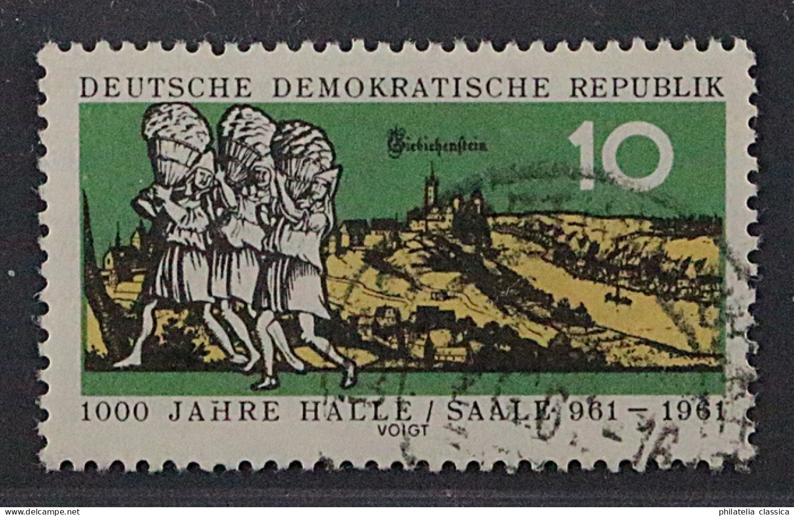 DDR 704 AY, 10 Pfg. Halle Wasserzeichen 3 X, Sauber Gestempelt, Geprüft, 400,-€ - Used Stamps