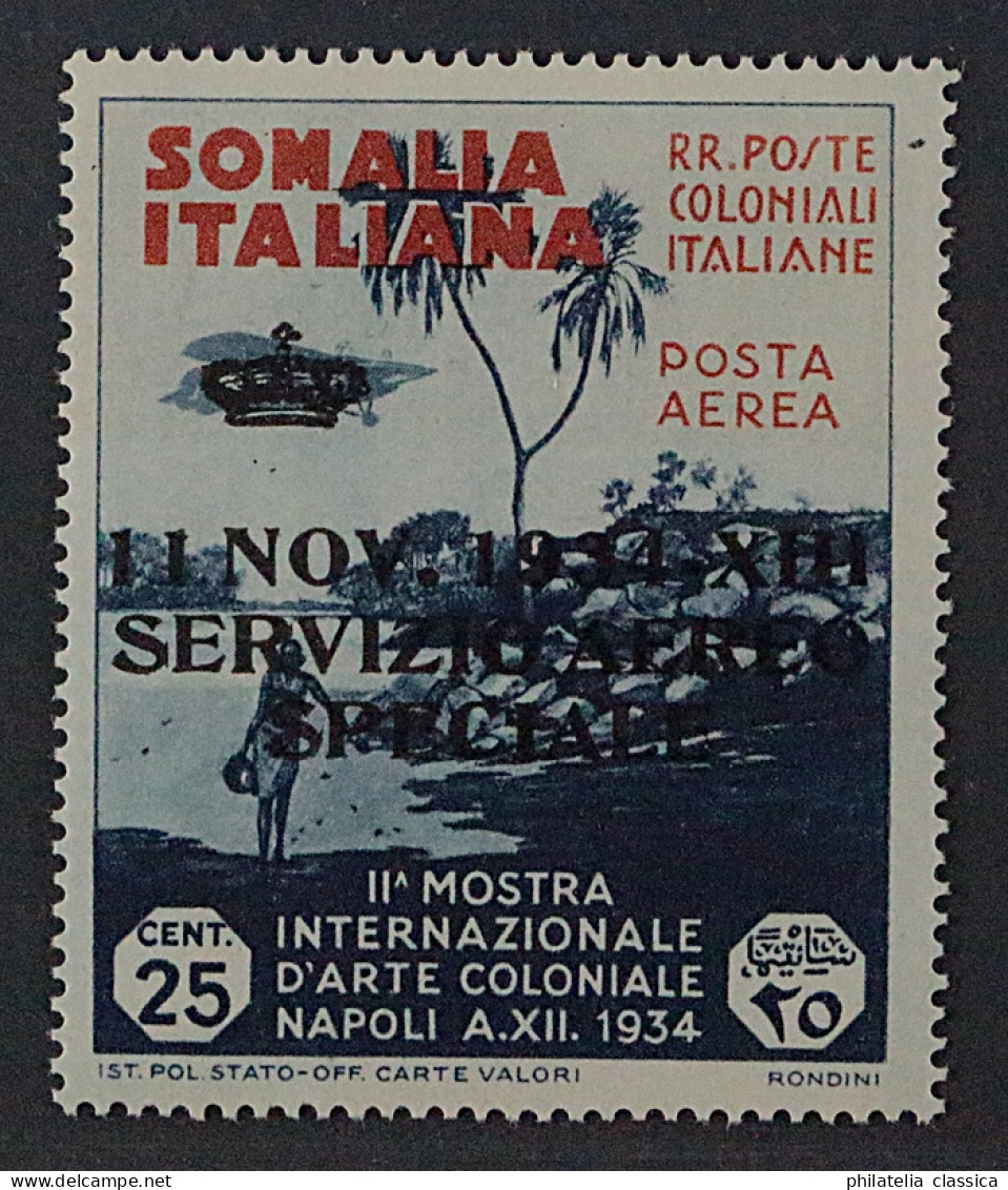 Italienisch Somaliland 2 ** Dienst SERVICIO AERO, Postfrisch, Attest KW 7000,- € - Somalië