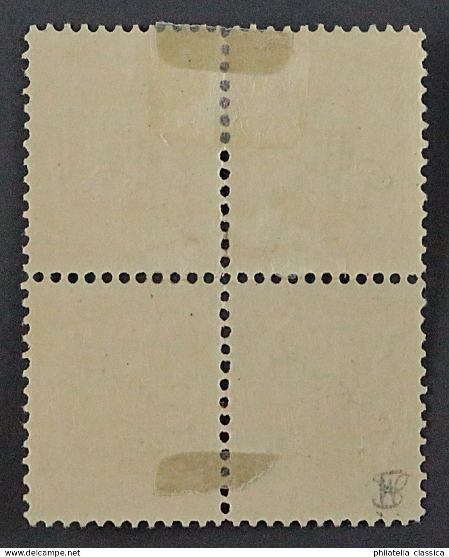 1908, LUXEMBURG DIENST 91 Viererblock * Aufdruck Officiel, Fotoattest 320,-€ - Dienst