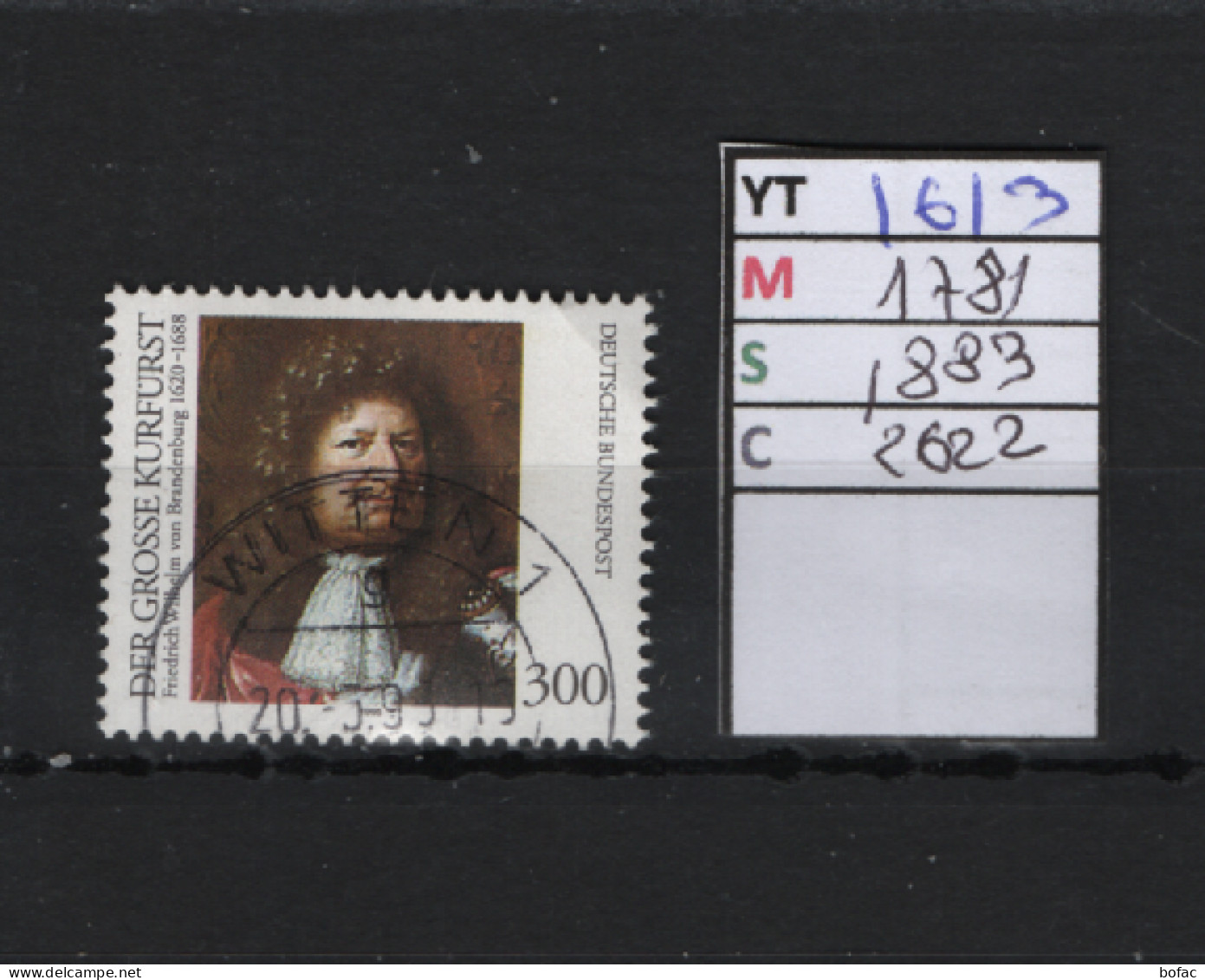 PRIX F. Obl  1613 YT 1781 MIC 1883 SCO 2022 GIB Frédéric Guillaume De Brandebourg 1995 75/12 - Used Stamps