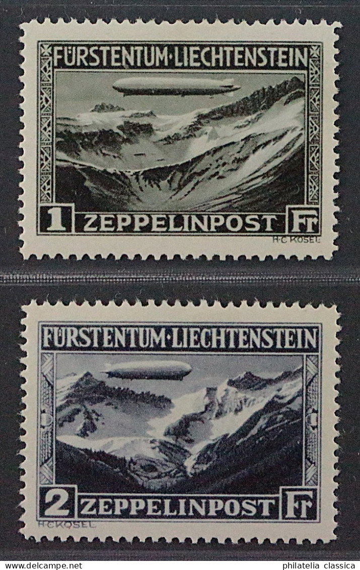 Liechtenstein 114-15 ** Zeppelin 1931, Postfrischer Qualitäts-Satz, KW 700,- € - Ungebraucht