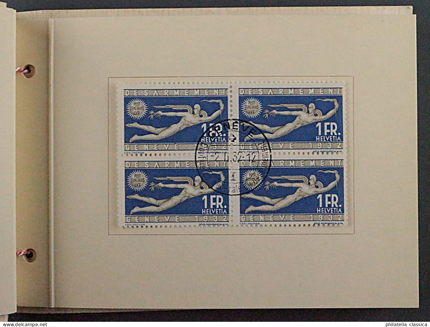 1932, SCHWEIZ Abrüstungskonferenz Offizieller Folder, Marken: 1128,-SFr, SELTEN - Gebruikt