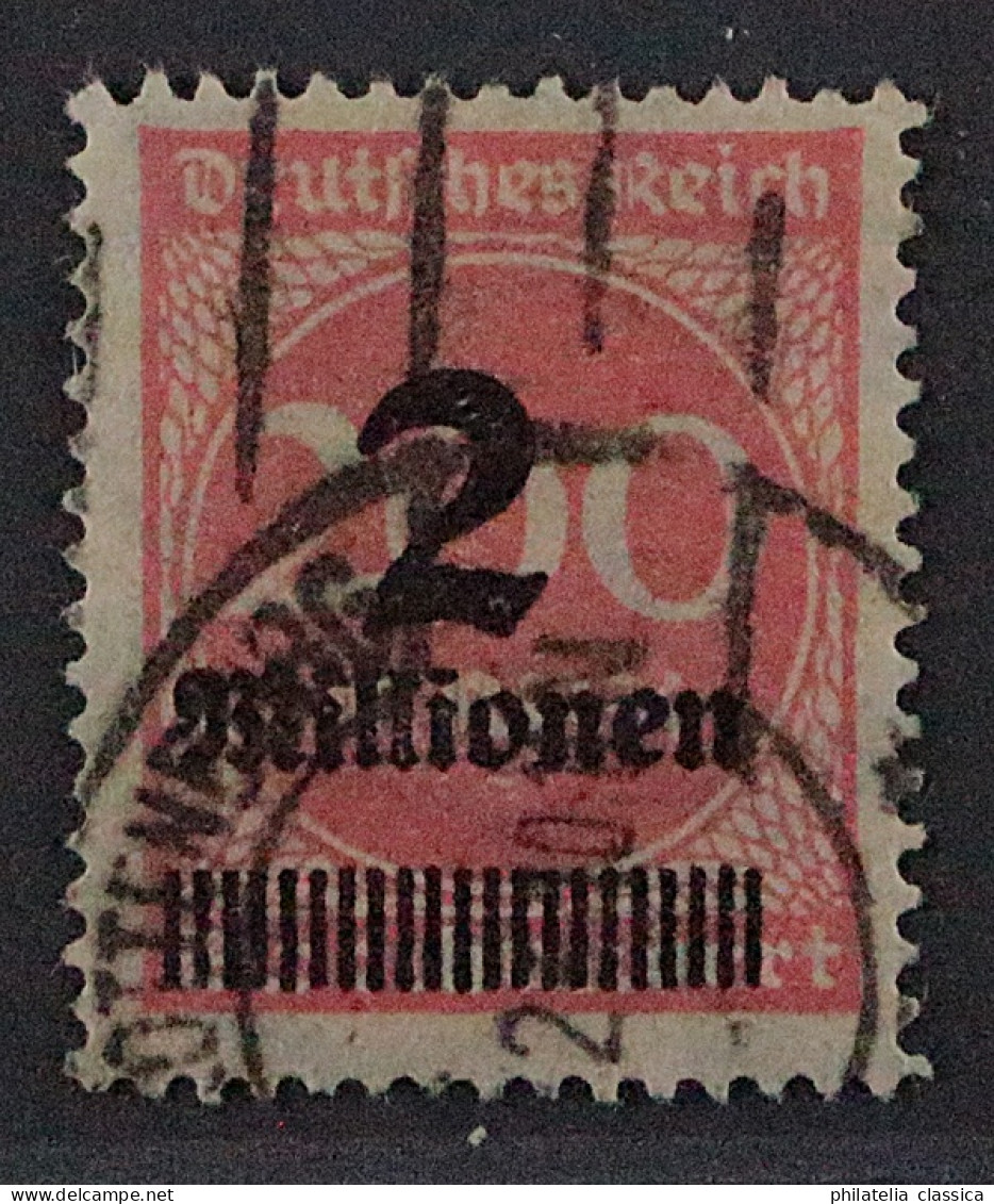 Dt. Reich  309 Y, 2 Mio. Mk. Liegendes Wasserzeichen, Selten, Geprüft KW 450,- € - Used Stamps