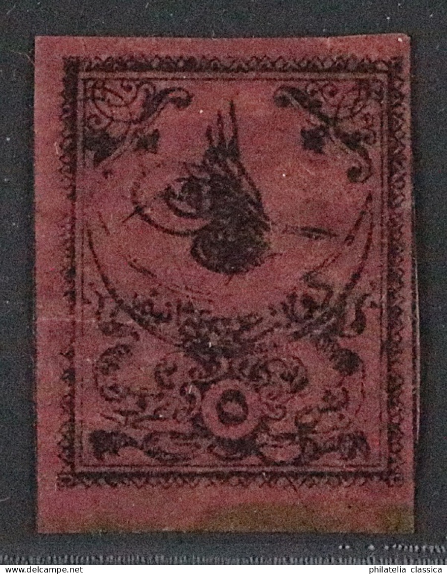 Türkei  4 II X *  5 Ghr. Schwarz Auf Rosa, Ungebraucht Originalgummi, KW 400,- € - Unused Stamps