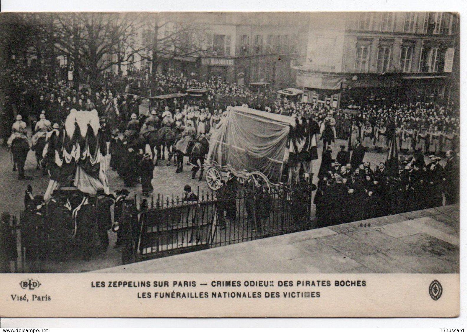 Carte Postale Ancienne Paris - Les Zeppelins Sur Paris. Les Funérailles Nationales Des Victimes - Autres & Non Classés