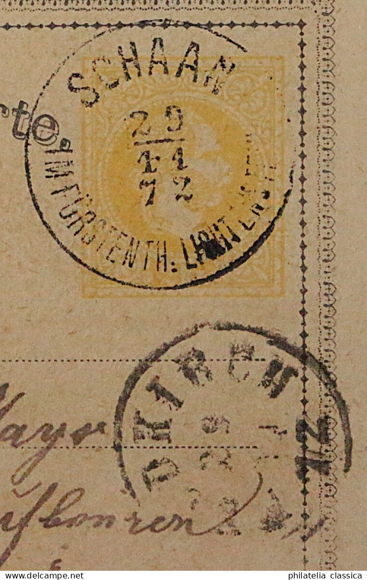 1871, LIECHTENSTEIN Vorläufer Ganzsachenkarte 2 Kr. SCHAAN, Top-RARITÄT, 7000,-€ - ...-1912 Voorlopers