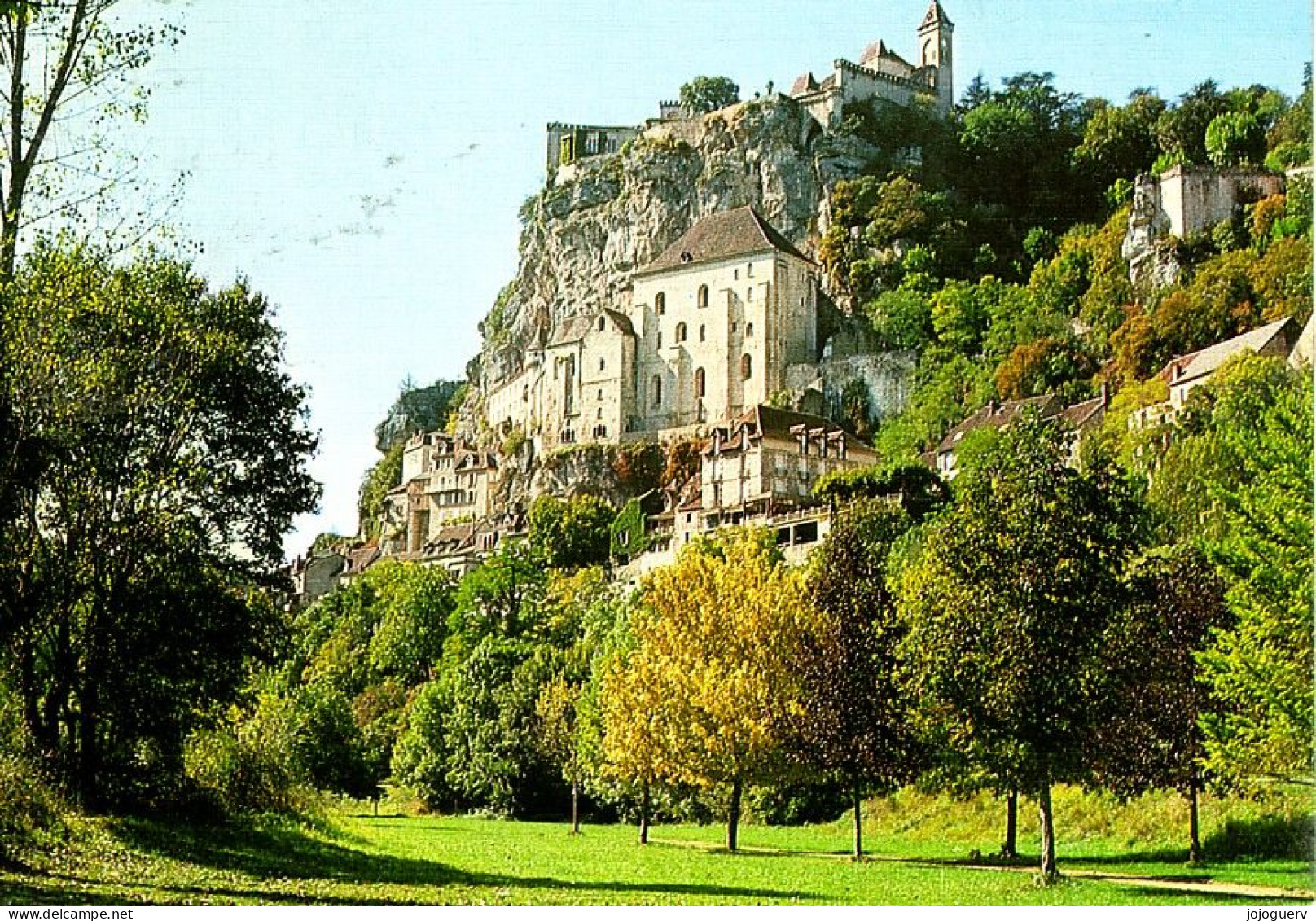 Rocamadour Ou Roc Amadour ( Vue Panoramique Timbrée De Souillac En 1985, Timbre De L'abbaye De St Michel De Cuxa - Rocamadour