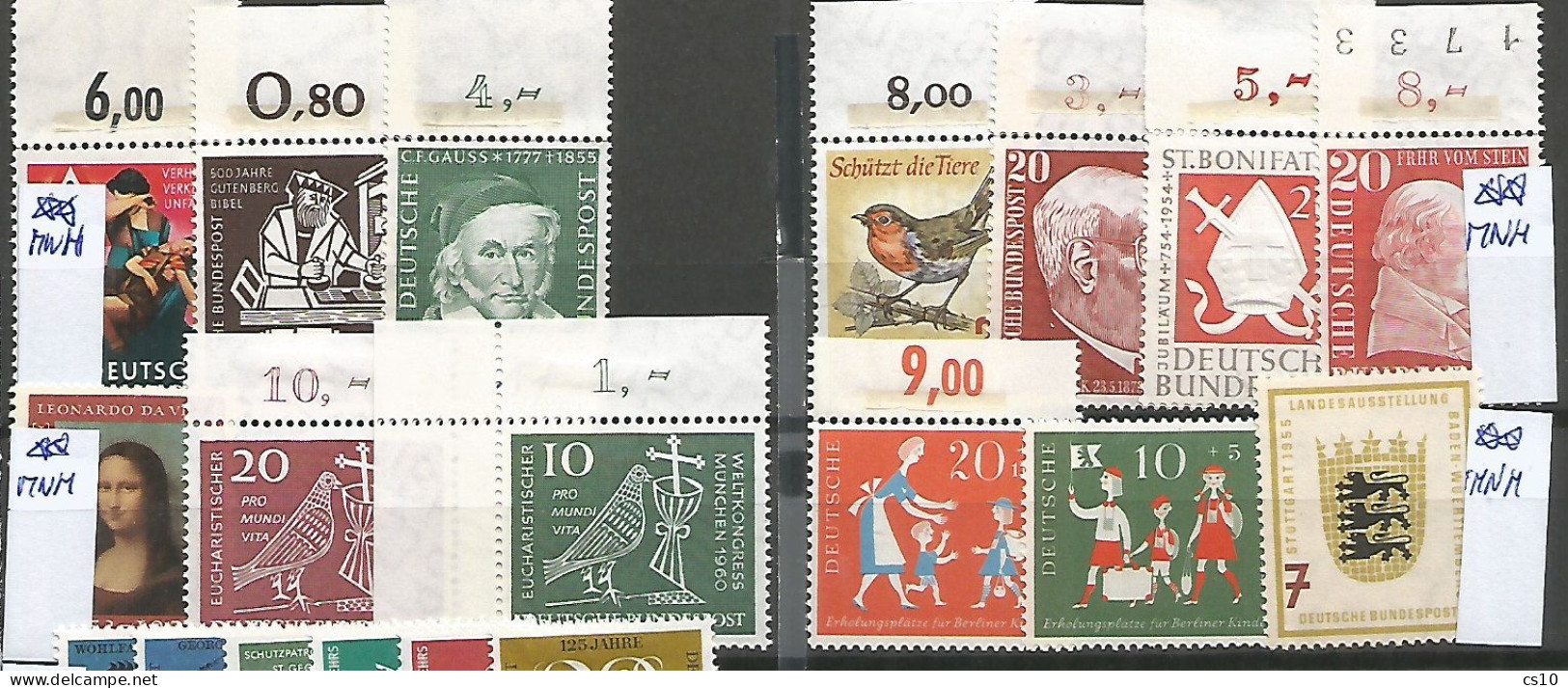 Germany BRD 1949/1960 Quite Cpl Collection 13 Scans MNH/mlh Incl.CELEBRATIVES With Hvs Great Condition SEE SCANS - Colecciones