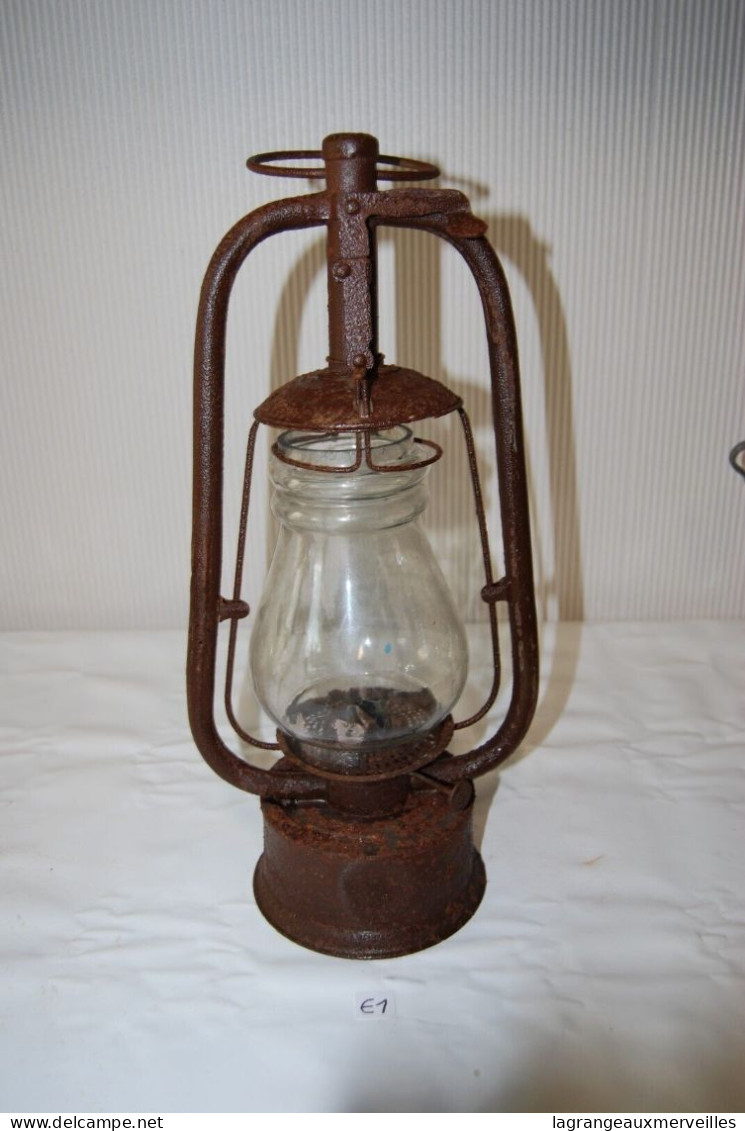 E1 Ancienne Lampe à Huile - Mineur - Objet De Métier - Herramientas Antiguas