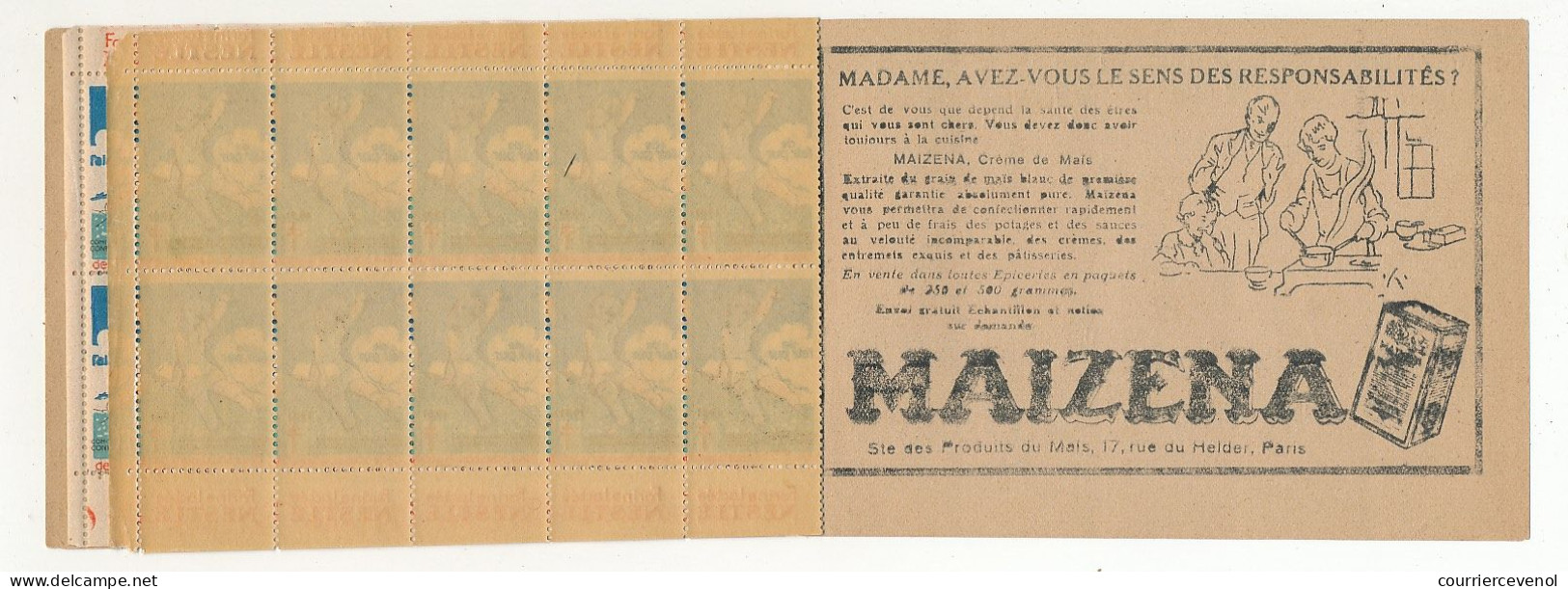 Carnet Anti-tuberculeux 1932 - 2 Fr - 20 Timbres à 10c  - Pubs Farine Lactée Nestlé Sur Tous Les Timbres - Blocchi & Libretti