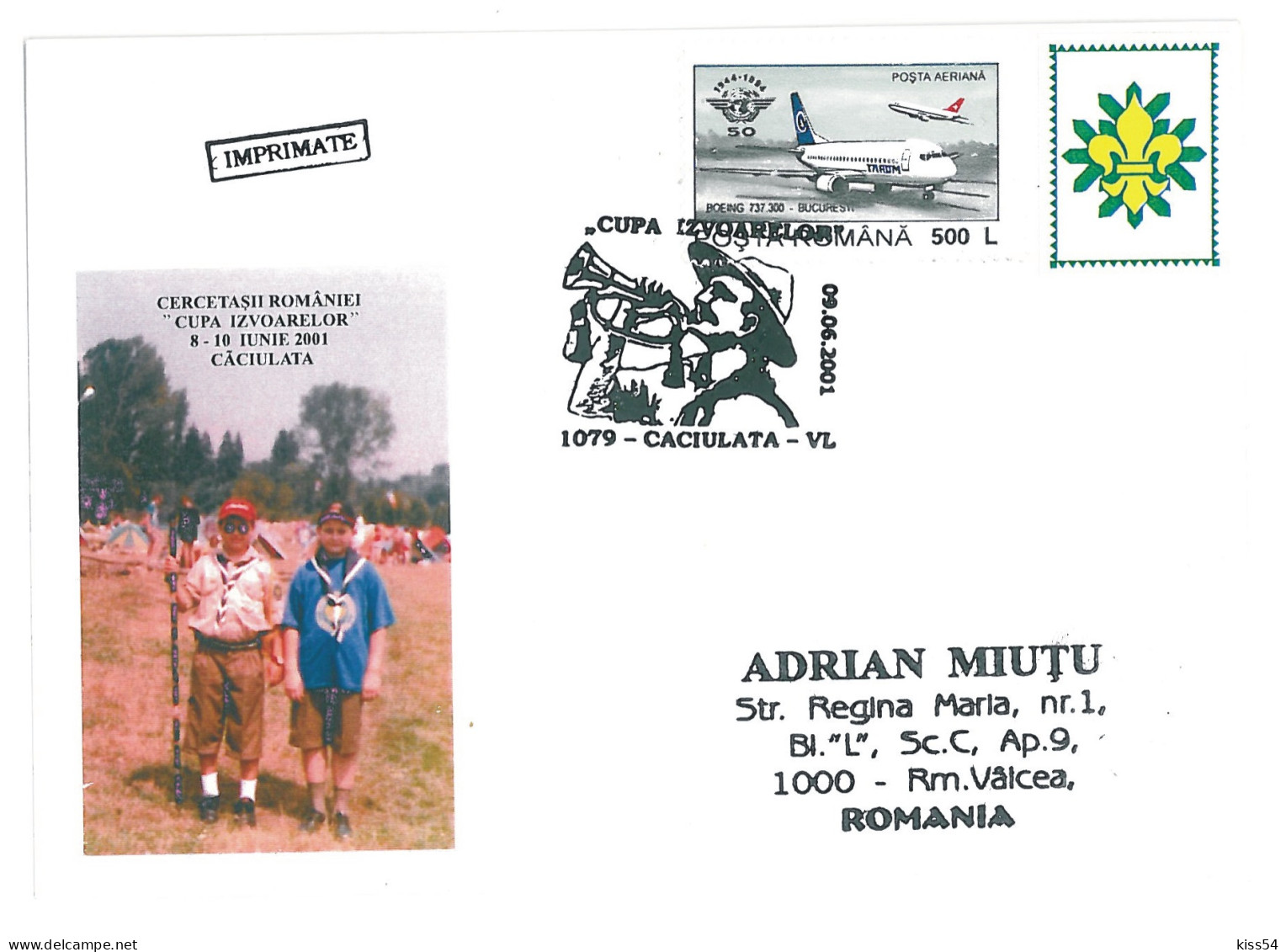 SC 44 - 1263 Scout ROMANIA - Cover - Used - 2001 - Covers & Documents