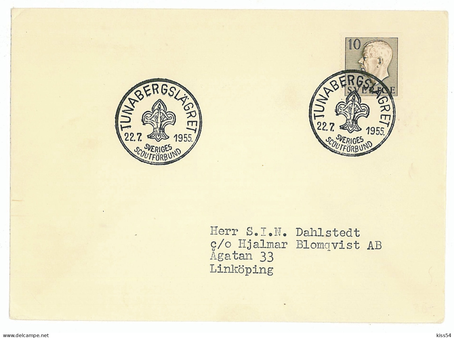 SC 44 - 657 Scout SWEDEN - Cover - Used - 1955 - Lettres & Documents