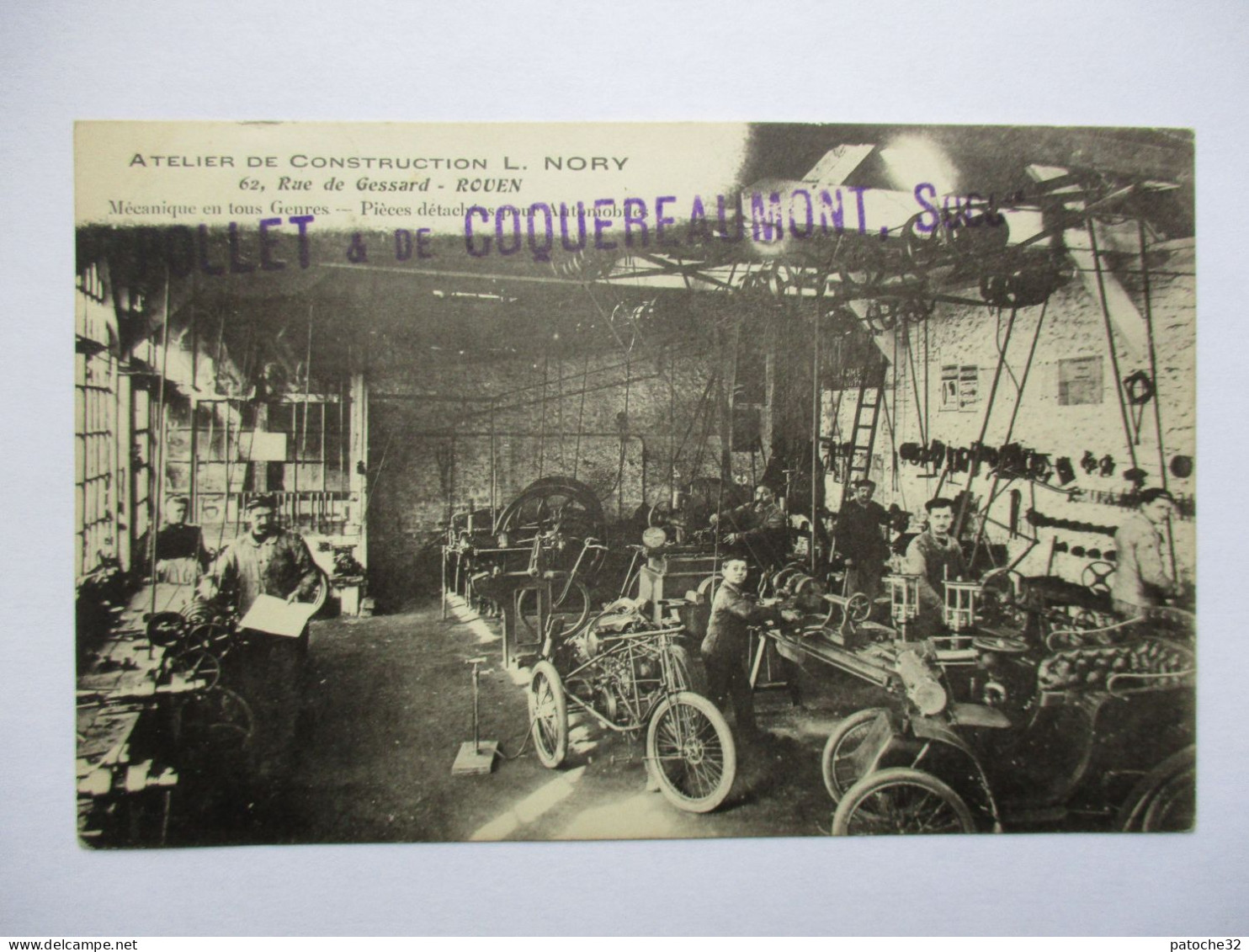 Cpa.Rouen..ateliers De Construction L. NORY..mécanique,pièces Détachèes..1910..succ POLLET & De COQUERE-AUMONT - Rouen