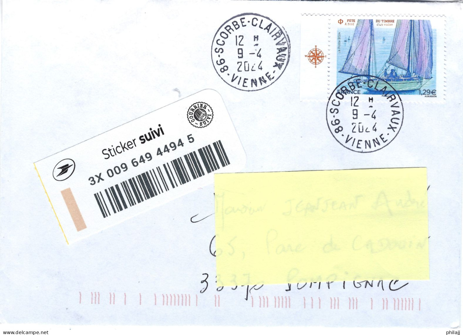 "Journée Du Timbre 2024" Timbre Oblitéré Sur Lettre - Used Stamps