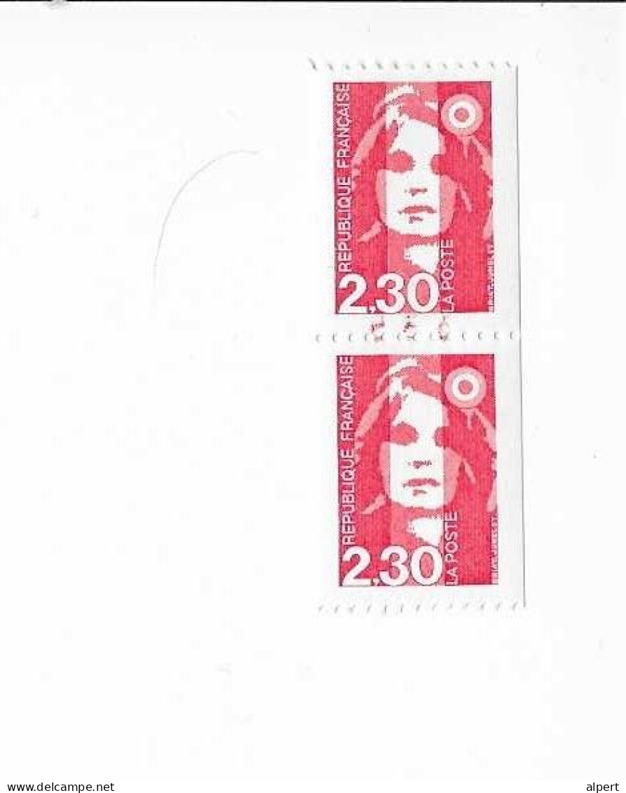2628 Numéro Rouge Sur Le Timbre En Paire Verticale RARE - Unused Stamps