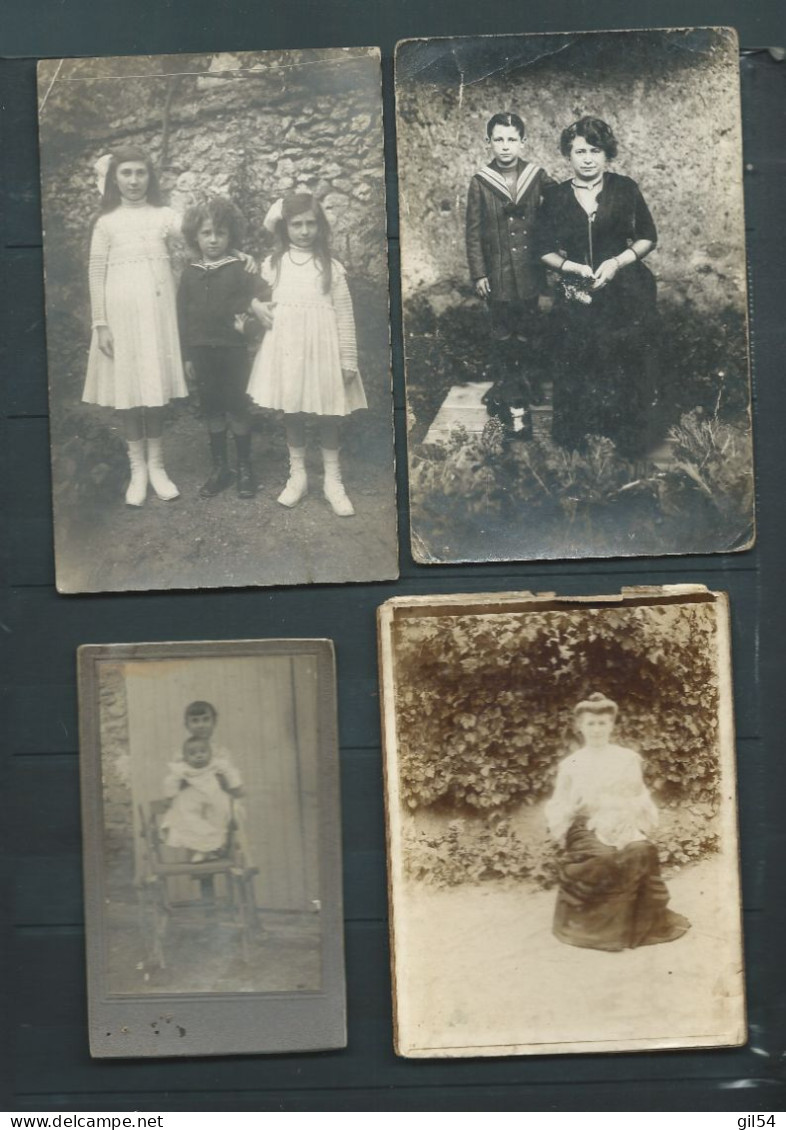 Lot 4 Photos Anciennes Dont 2 Cpa , Personnes D'une Meme Famille  -   Mald 152 - Persone Identificate