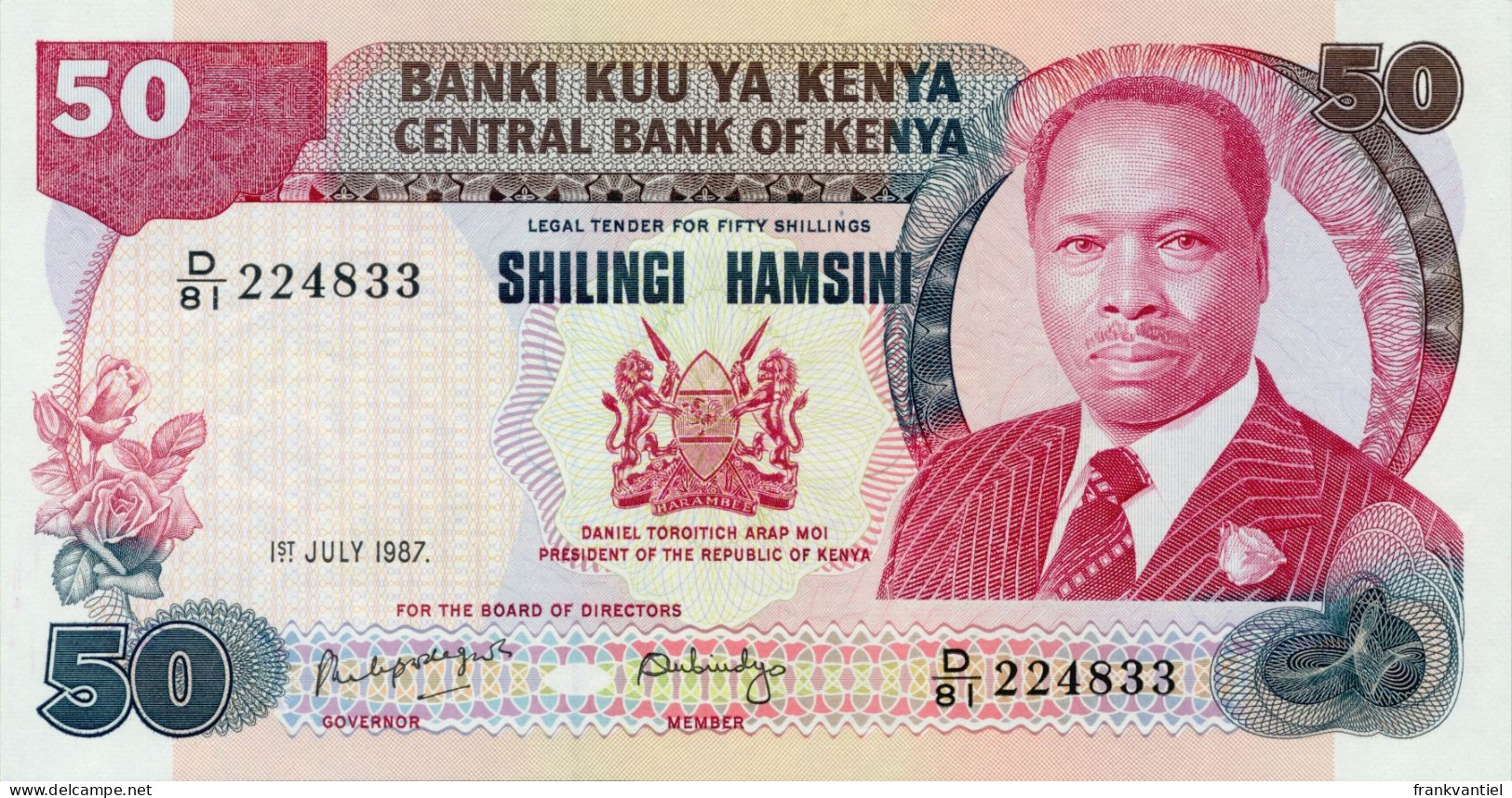 Kenya P-22 50 Shilingi 1987 UNC - Kenia