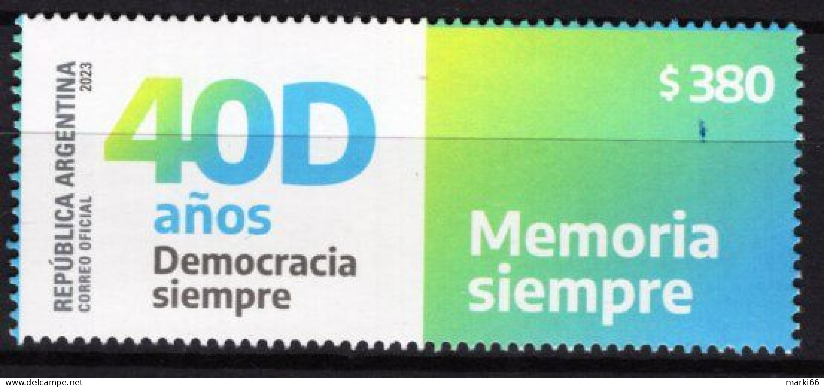 Argentina - 2023 - 40 Years Of Democracy In Argentina - Mint Stamp - Ungebraucht