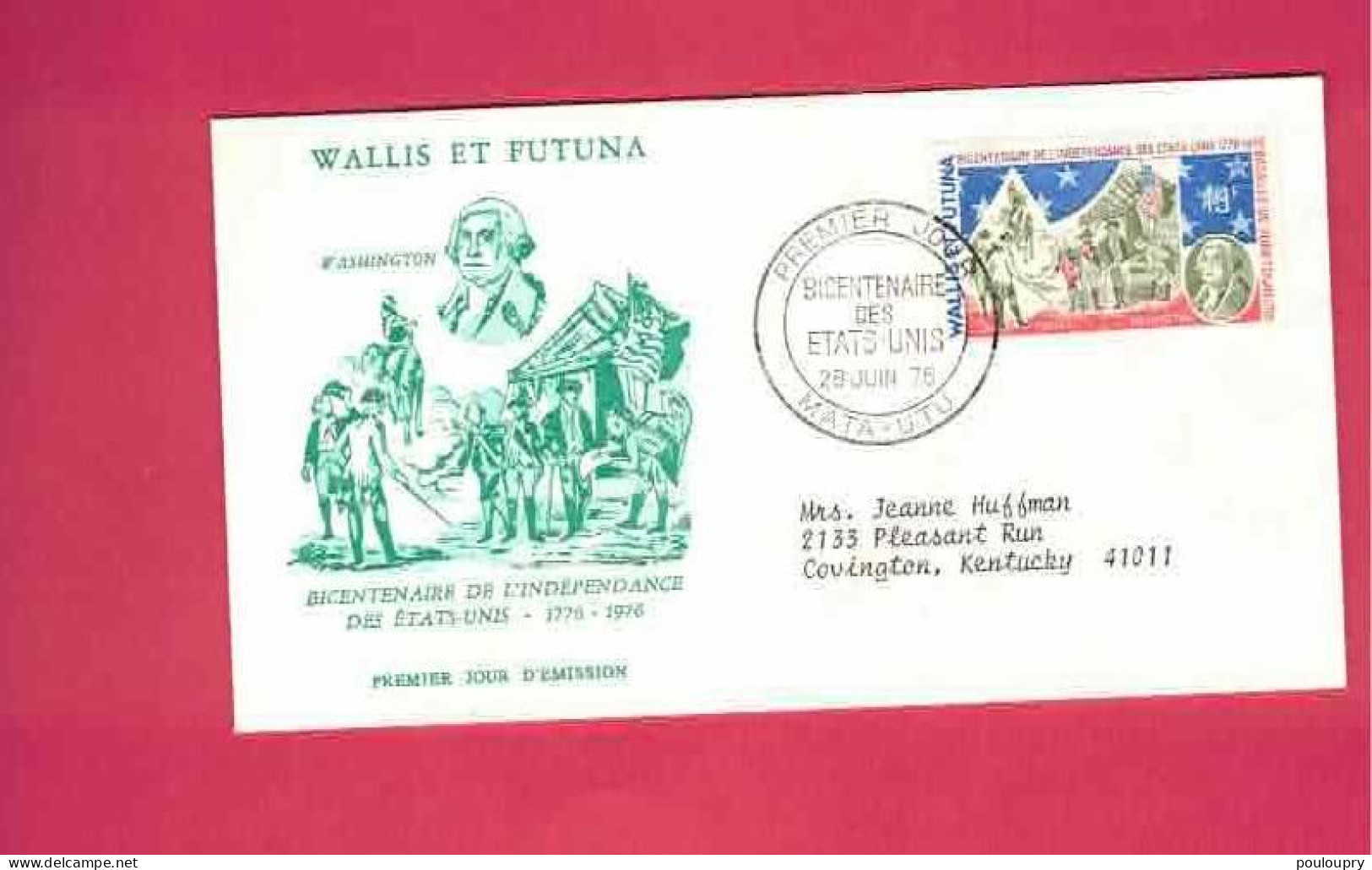 FDC - Lettre De 1976 Pour Les USA UAN - YT N° 190 - Bicentenaire De L' Indépendance Des Etats-Unis - FDC