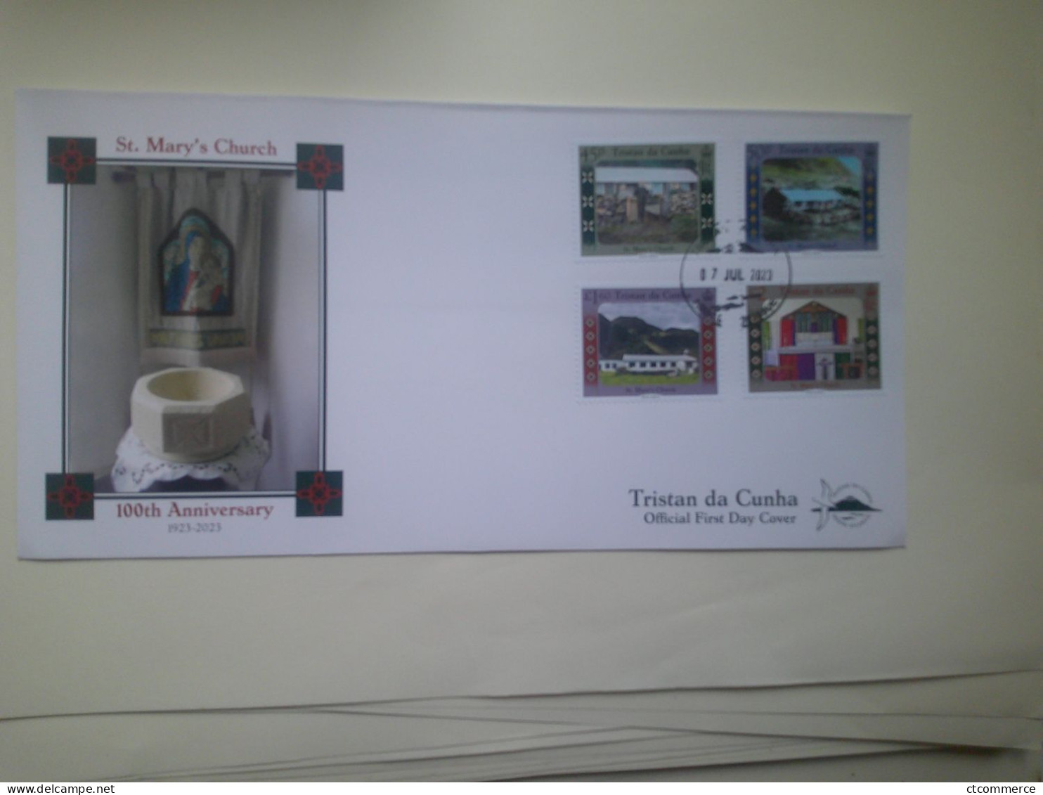 FDC 7/7/23 Trstan Da Cunha, St Mary's Church, 100e Anniveraire Eglise St Mary - Tristan Da Cunha